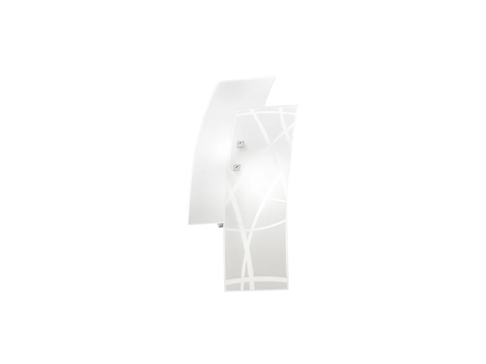 Frida - 2-punktowa lampa ścienna E14 w białym satynowym szkle - chromowana rama, elegancki design, IP20, maks. 2 x 42 W, żarówki nie są dołączone, szerokość 46 cm 4120640 - obrazek 1