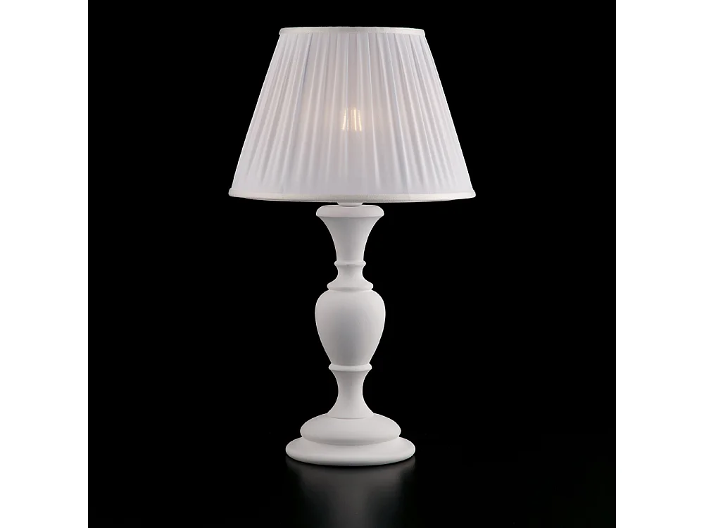 Fiorenza Shabby white wooden lamp 1 light with lampshade dm.35 H.62 Ø35 BL172-LM-BCO 3717112 - obrazek 1