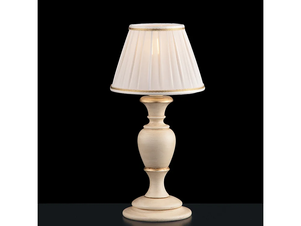 Fiorenza Ivory and gold drewniana lampa stołowa, 1 światło, z abażurem dm.20 H.43 Ø20 BL172-LT-AV 3717262 - obrazek 1