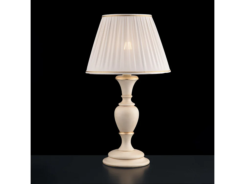Fiorenza Ivory and gold lampa drewniana 1 światło z abażurem dm.35 H.62 Ø35 BL172-LM-AV 3717271 - obrazek 1