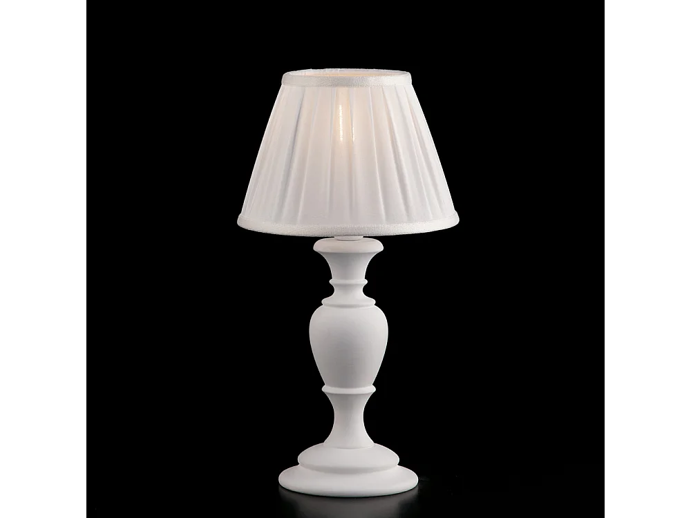 Fiorenza Shabby white wooden table lamp, 1 light, with lampshade dm.20 H.43 Ø20 BL172-LT-BCO 3717254 - obrazek 1