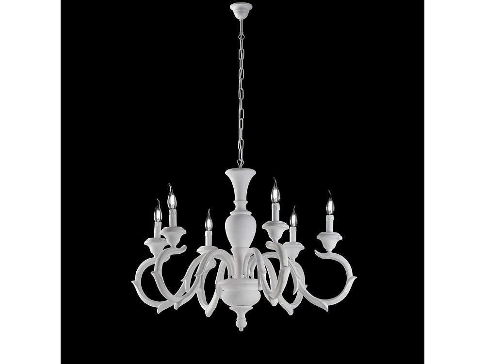Żyrandol Fiorenza Shabby White Wooden 6 Lights 125 Ø91 BL172-6-BCO 3717289 - obrazek 1