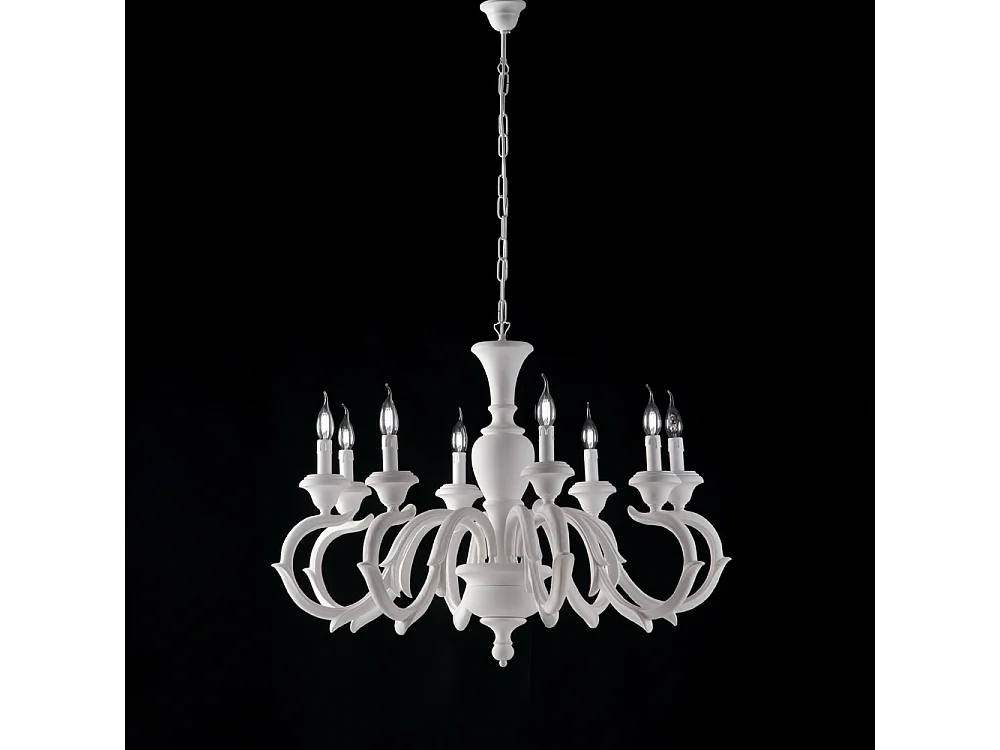 Żyrandol Fiorenza Shabby White Wooden Chandelier 8 Lights 125 Ø93 BL172-8-BCO 3717350