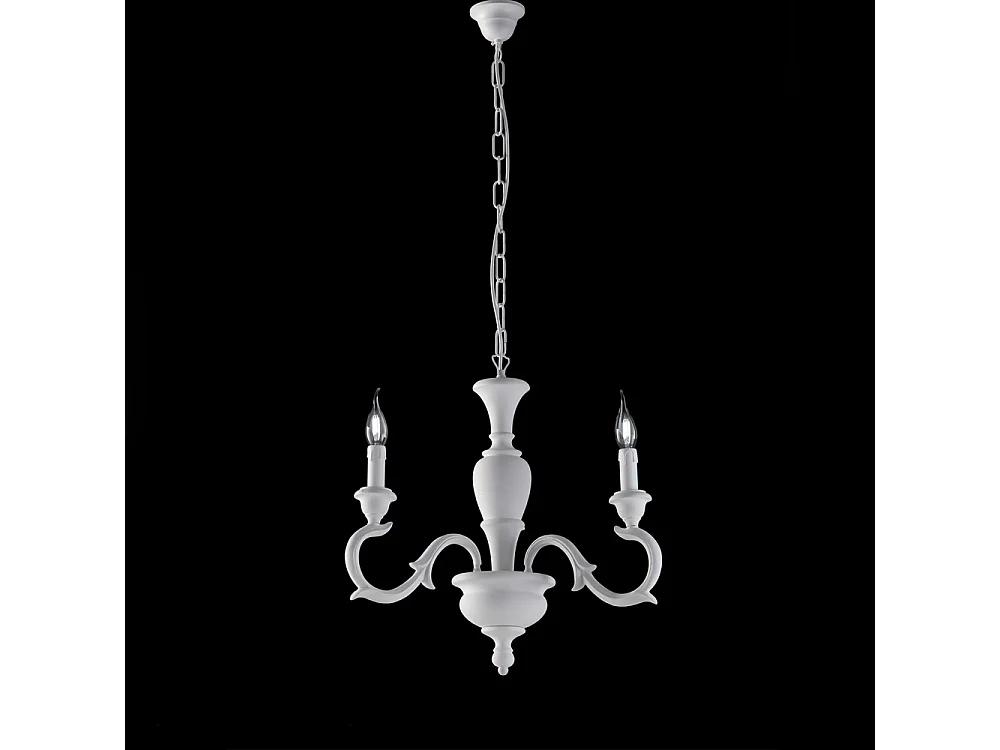 Fiorenza Shabby White Wooden Chandelier 3 Lights 110 Ø43 BL172-3-BCO 3717355 - obrazek 1
