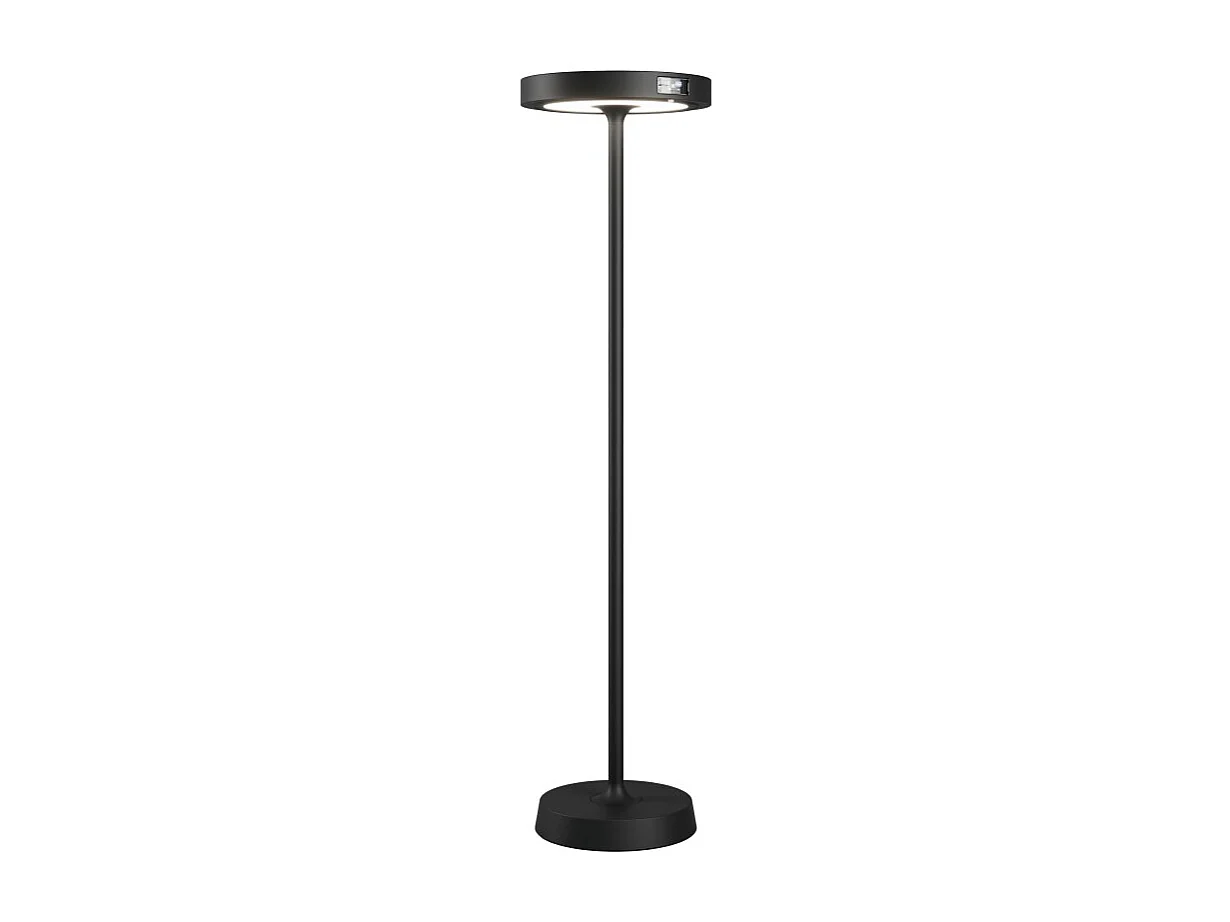Barbell Solar RF – 65W Solarna lampa podłogowa LED z akumulatorem – Zewnętrzna lampa podłogowa, 3 wysokości, 156-113-70 cm, czarna 4902774