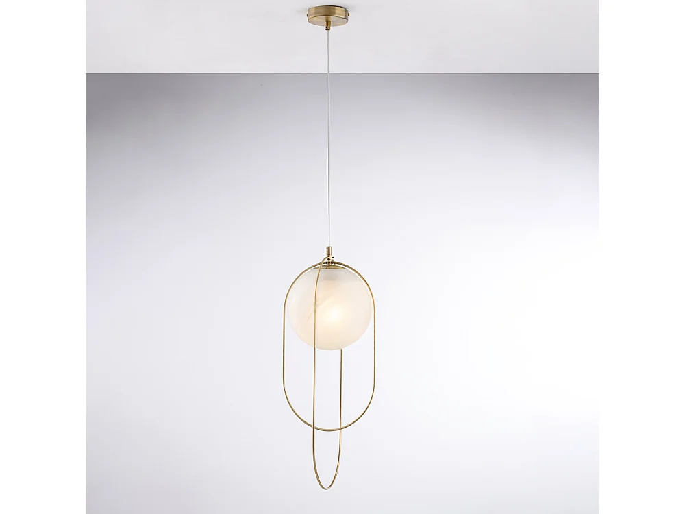Lampa wisząca Erik z czarnego chromowanego żelaza, 1 światło, z kulą dm.20 156 Ø23 BL277-S1-BRZ 3717129 - obrazek 1
