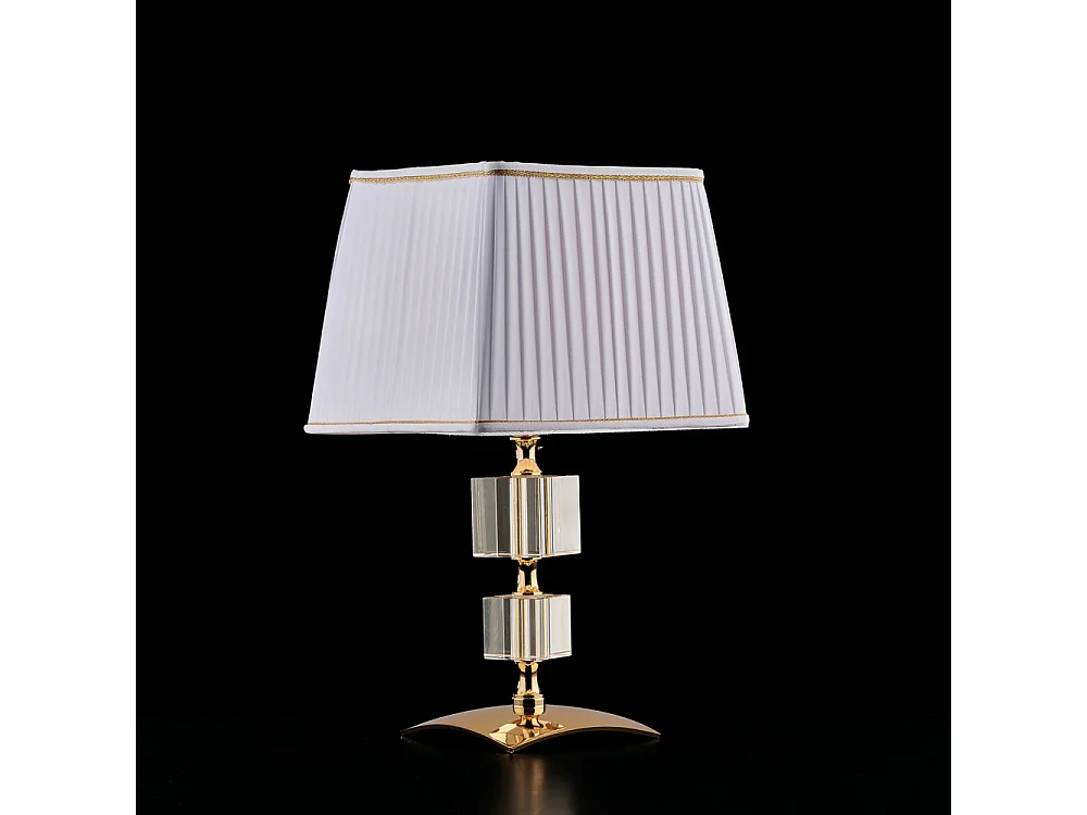 Lampa stołowa Franz 1-punktowa z pozłacanego żelaza i kryształu z abażurem H.36 Ø20 BL275-LT-OR 3717147 - obrazek 1