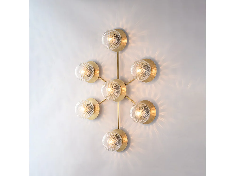 Lampa sufitowa Harmony z szczotkowanego brązu, 7 lamp, dł. 85 x 62, BL285-PL7-BRZ 3717217