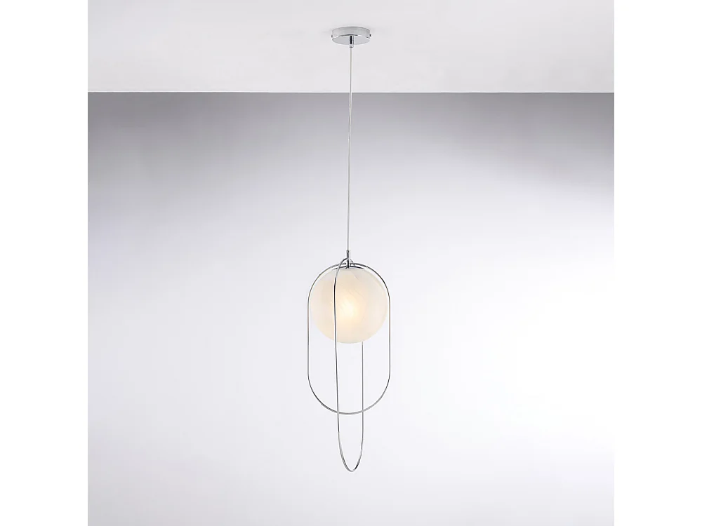 Erik Chromowana lampa wisząca z żelaza 1-punktowa z kulą dm.20 156 Ø23 BL277-S1-CR 3717244 - obrazek 1