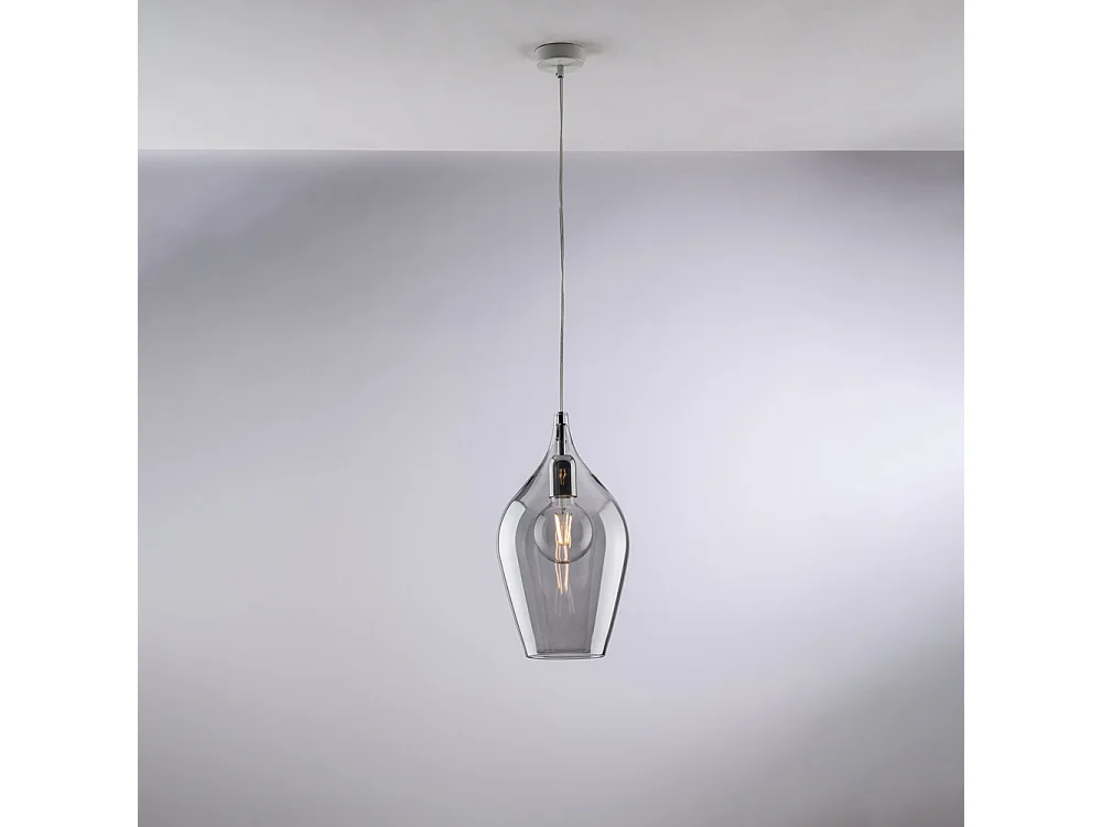 Lampa wisząca Ares Iron z szarym szkłem pyreksowym 1 światło 142 Ø20 BL273-S1-GR 3717251 - obrazek 1
