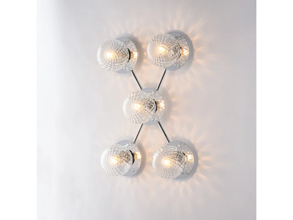 Lampa sufitowa Armonia z polerowanego chromowanego żelaza, 5 świateł, dł. 62 x 42, BL285-PL5-CR 3717241 - obrazek 1