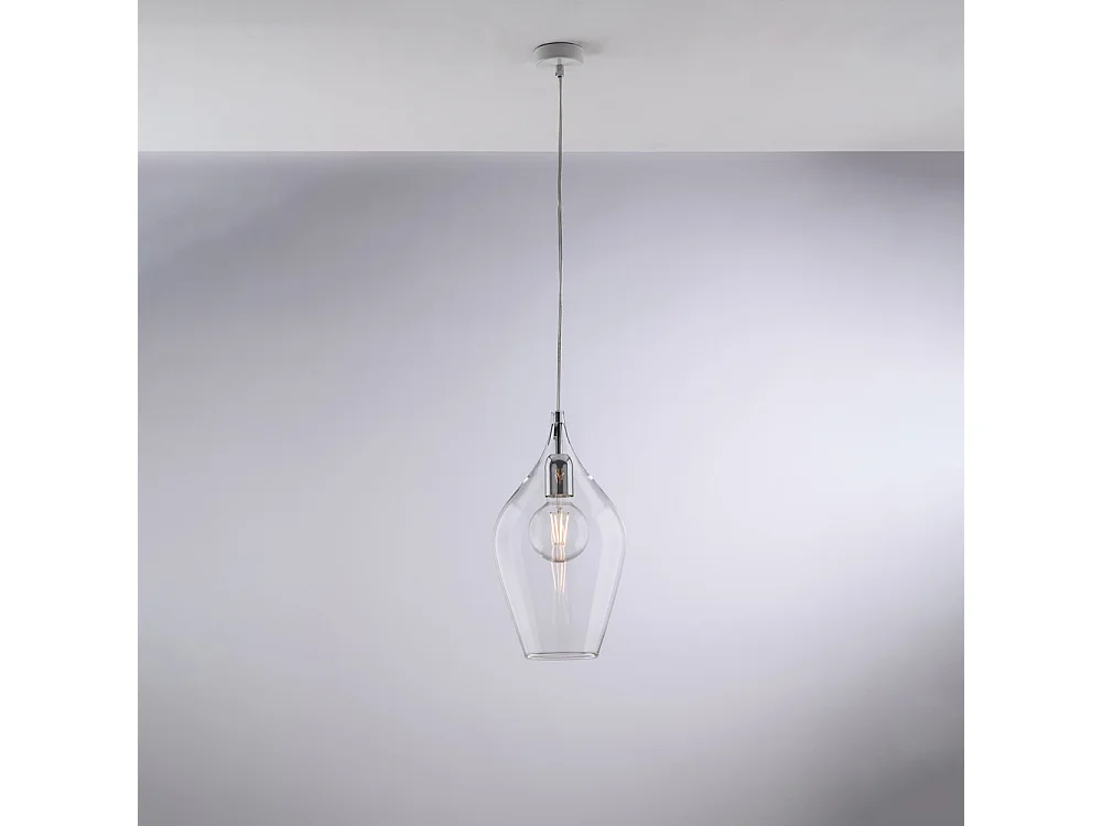 Lampa wisząca Ares Iron z przezroczystym szkłem Pyrex 1 światło 142 Ø20 BL273-S1-TR 3717234 - obrazek 1