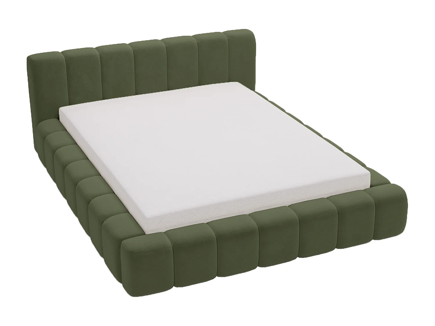 Bolonia łóżko tapicerowane 160x200 z pojemnikiem i stelażem, aksamit, zielony 3990184 - obrazek 1