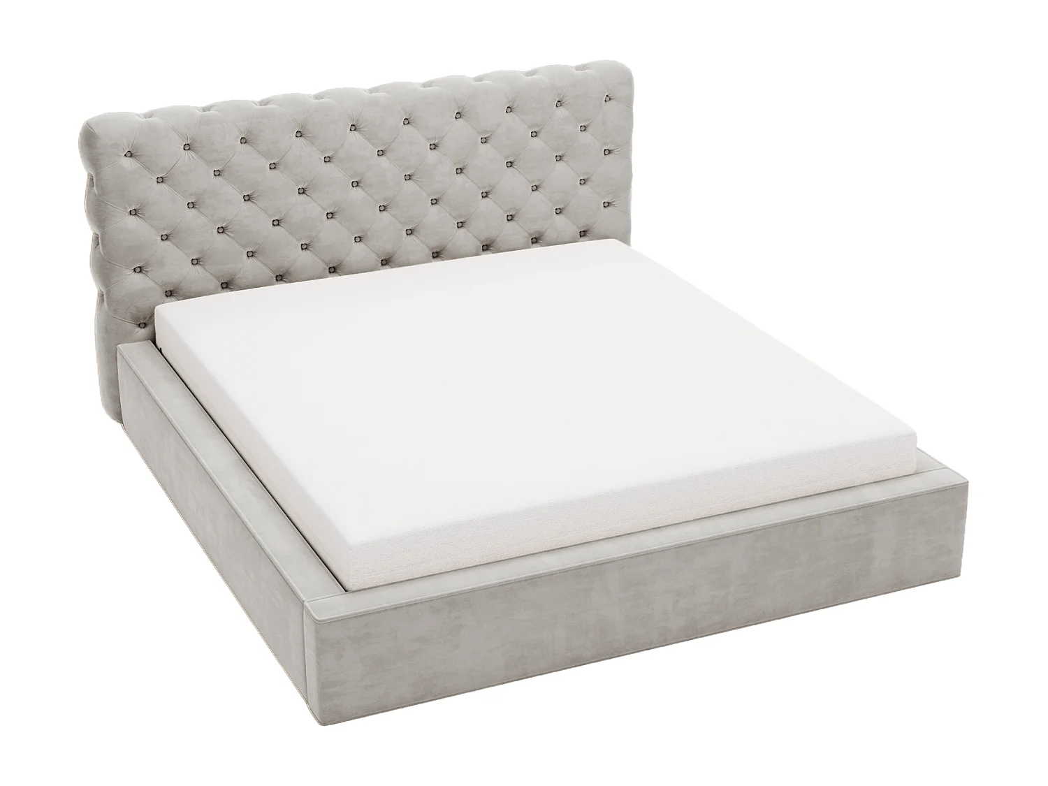 Łóżko tapicerowane 140x200 Ali - łóżko chesterfield z pojemnikiem, stelażem i pikowanym zagłówkiem - czarny 3599855 - obrazek 1