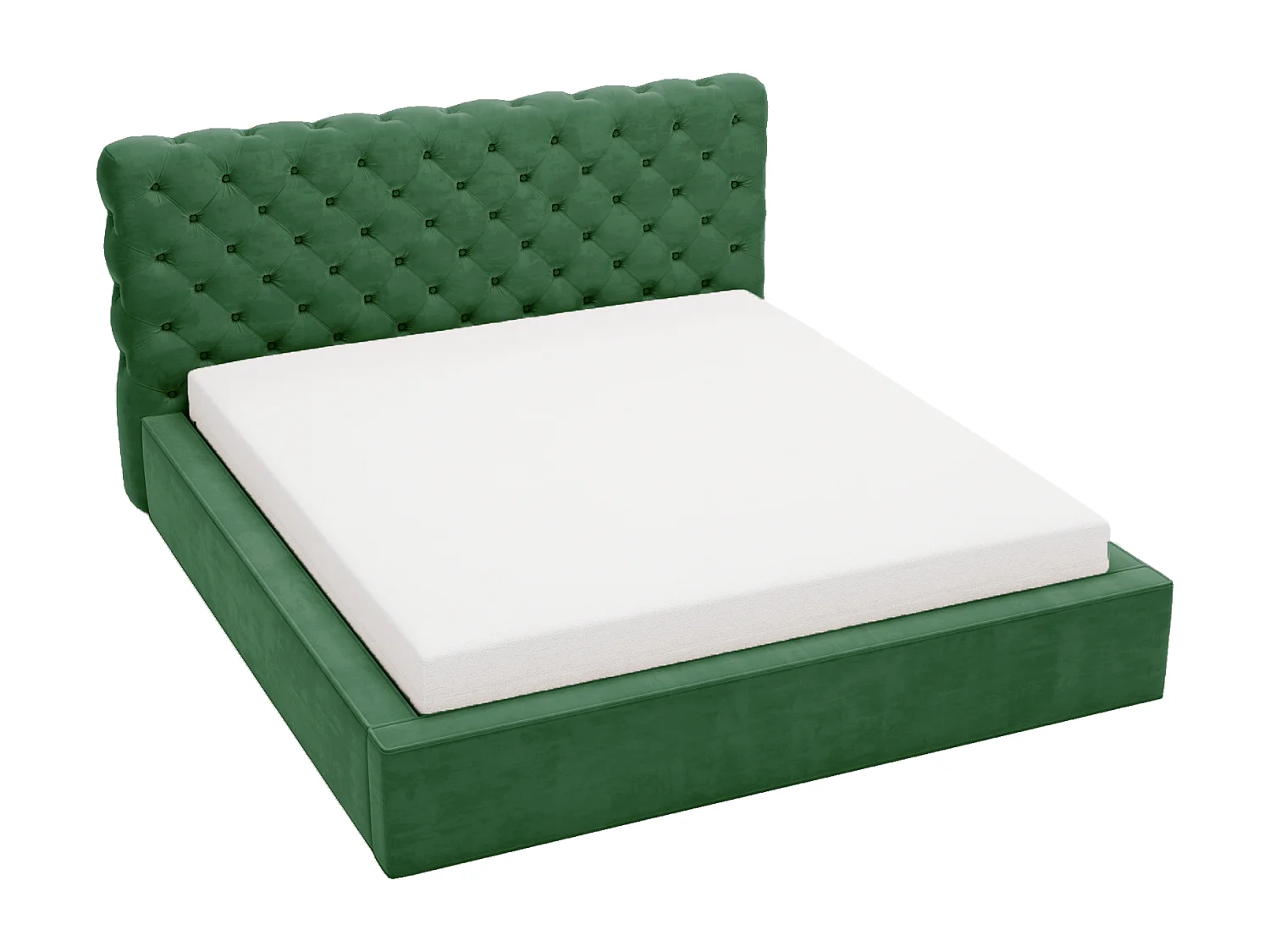 Łóżko tapicerowane 200x200 Ali - łóżko chesterfield z pojemnikiem, stelażem i pikowanym zagłówkiem - jasny szary 3599996 - obrazek 1