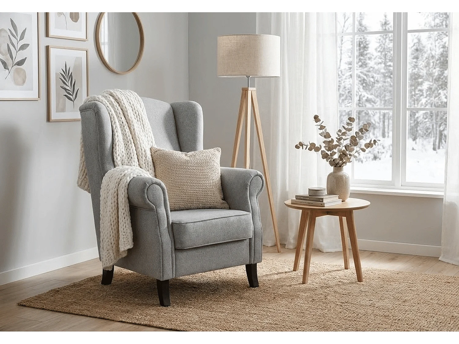 Elegancki fotel tapicerowany LIZBONA, w tkaninie MONOLITH 84 szarej 4984146 - obrazek 1