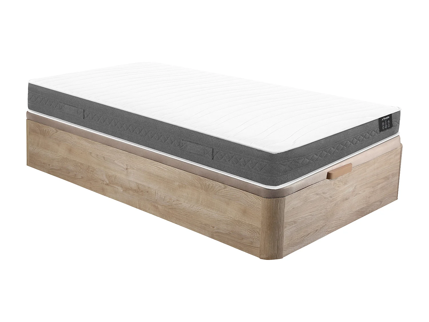 Zestaw 90 x 190 cm stelaż skrzyniowy naturalny jasny + materac sprężynowy kieszeniowy gr. 20 cm – ENOROS marki YSMÉE 4952414