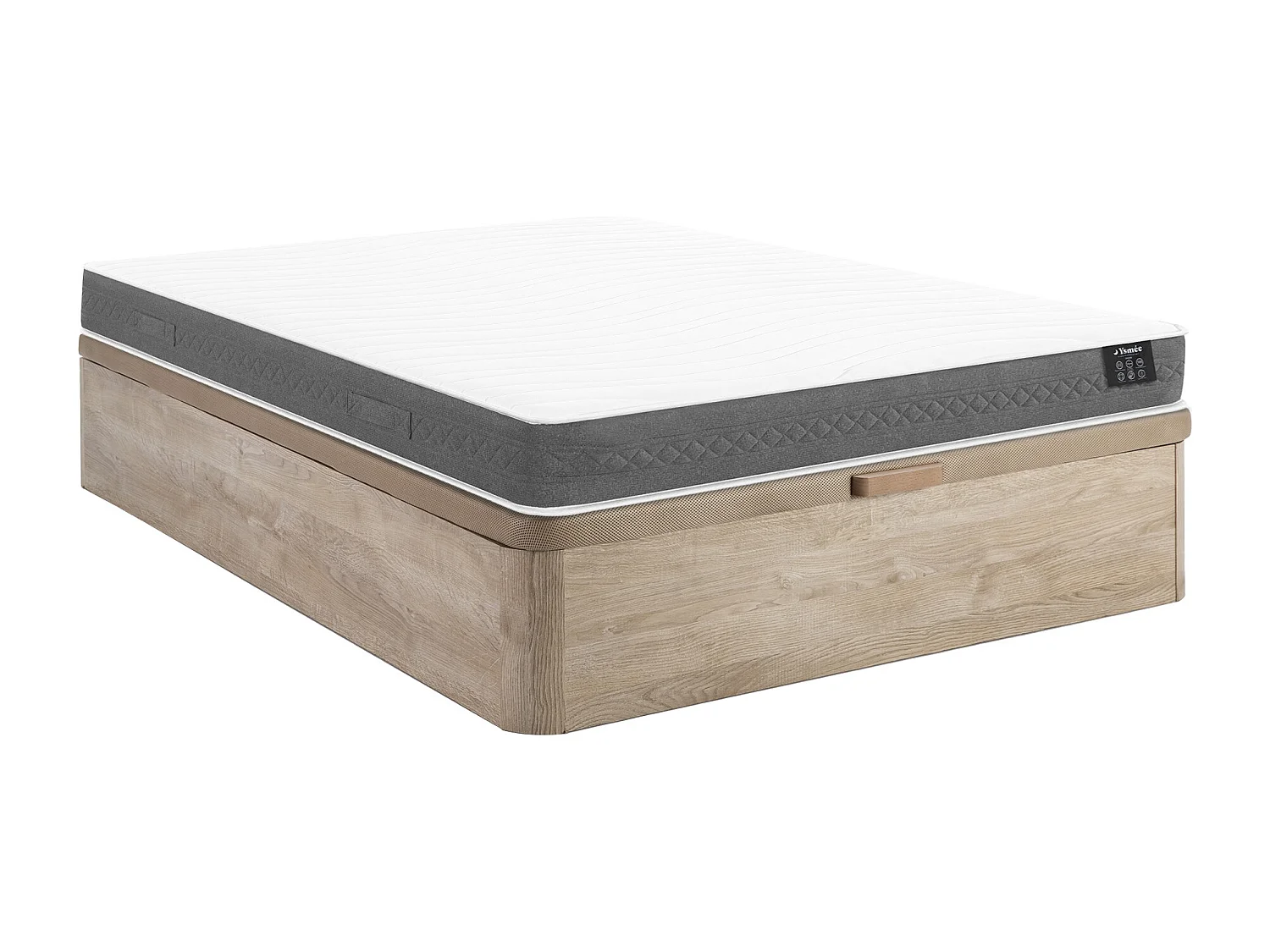 Zestaw 140 x 190 cm stelaż skrzyniowy naturalny jasny + materac sprężynowy kieszeniowy gr. 20 cm – ENOROS marki YSMÉE 4952417