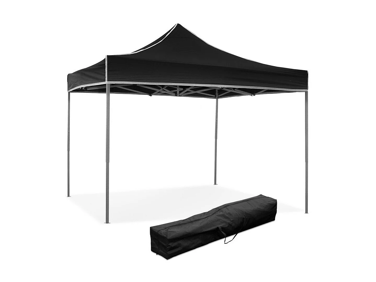 3 x 3 Czarna składana altana pokryta wodoodpornym PVC 4902702