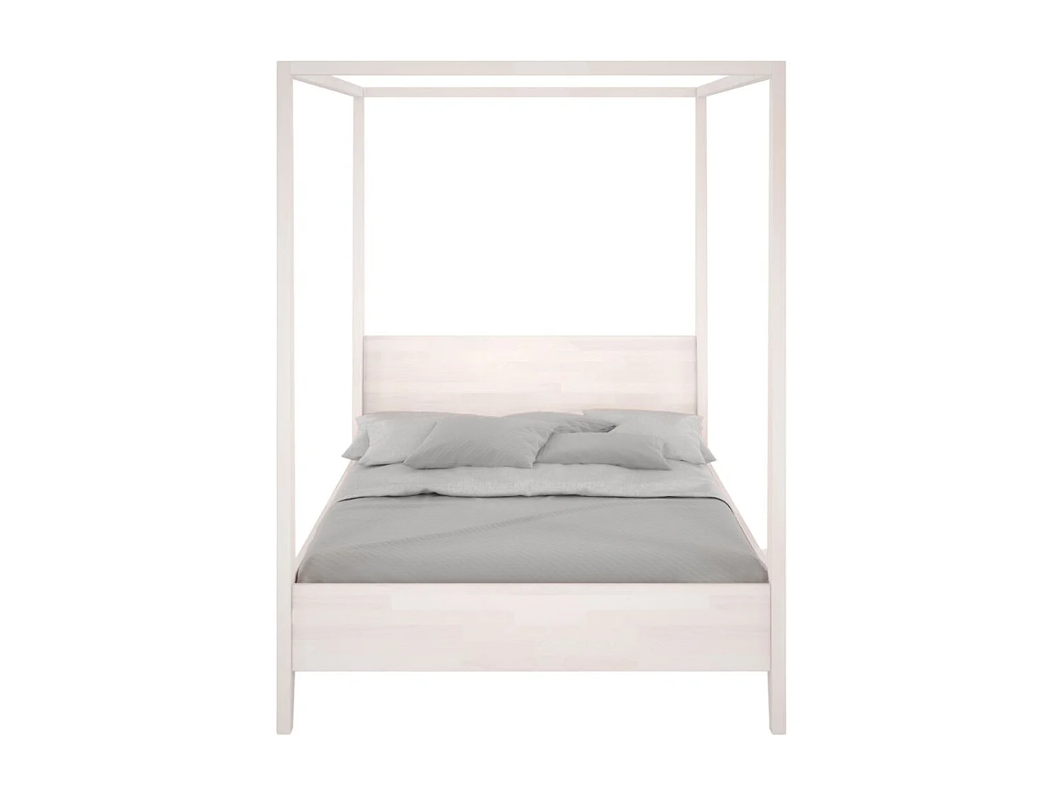 Łóżko bukowe Visby CANOPY z baldachimem, 180×200, biały 3772109