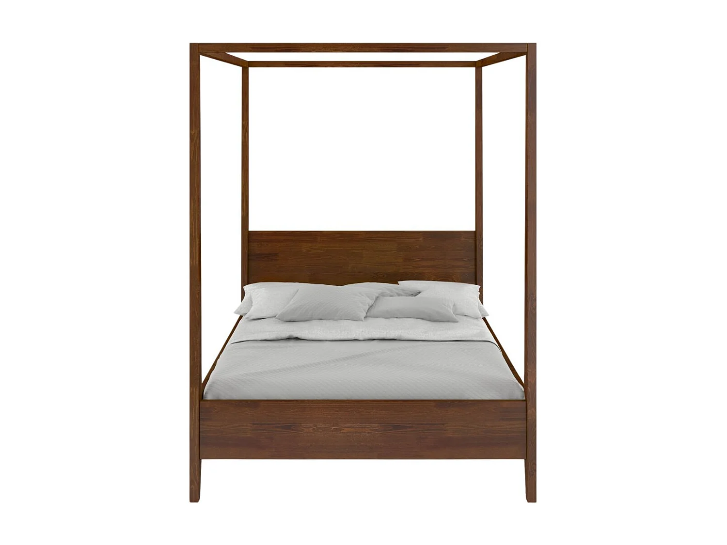 Łóżko bukowe Visby CANOPY z baldachimem, 140×200, orzech 3772112
