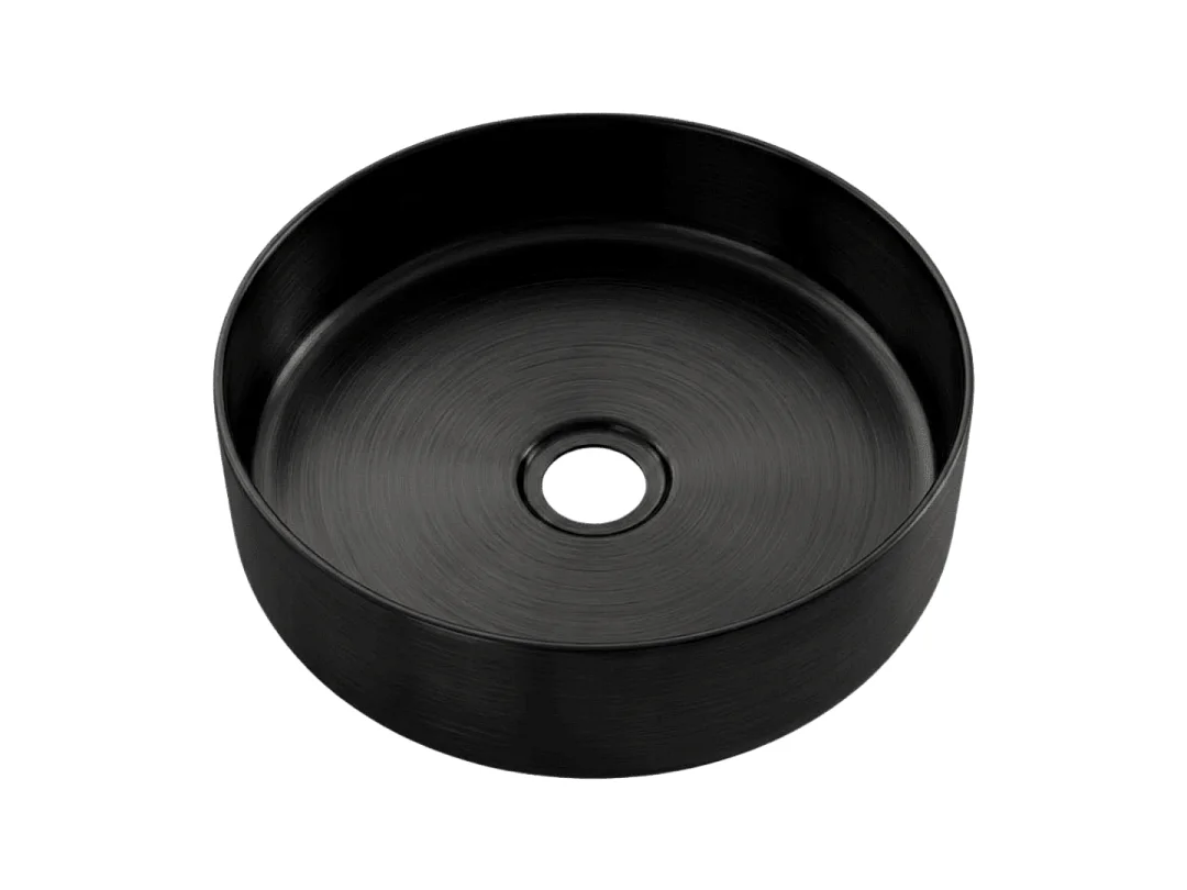 Essenox okrągła umywalka nablatowa 37.5 cm ze stali nierdzewnej czarny - Essebagno 4908147 - obrazek 1