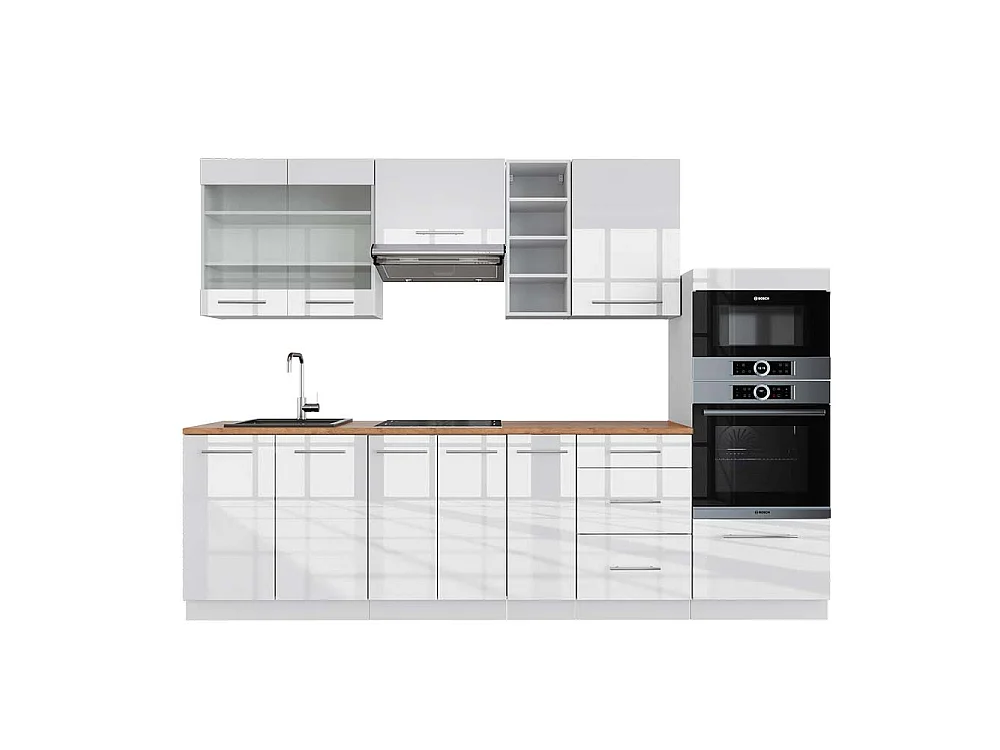 Aneks kuchenny biały wysoki połysk/biały 280x60x81.6 fame-line 4779275 - obrazek 1