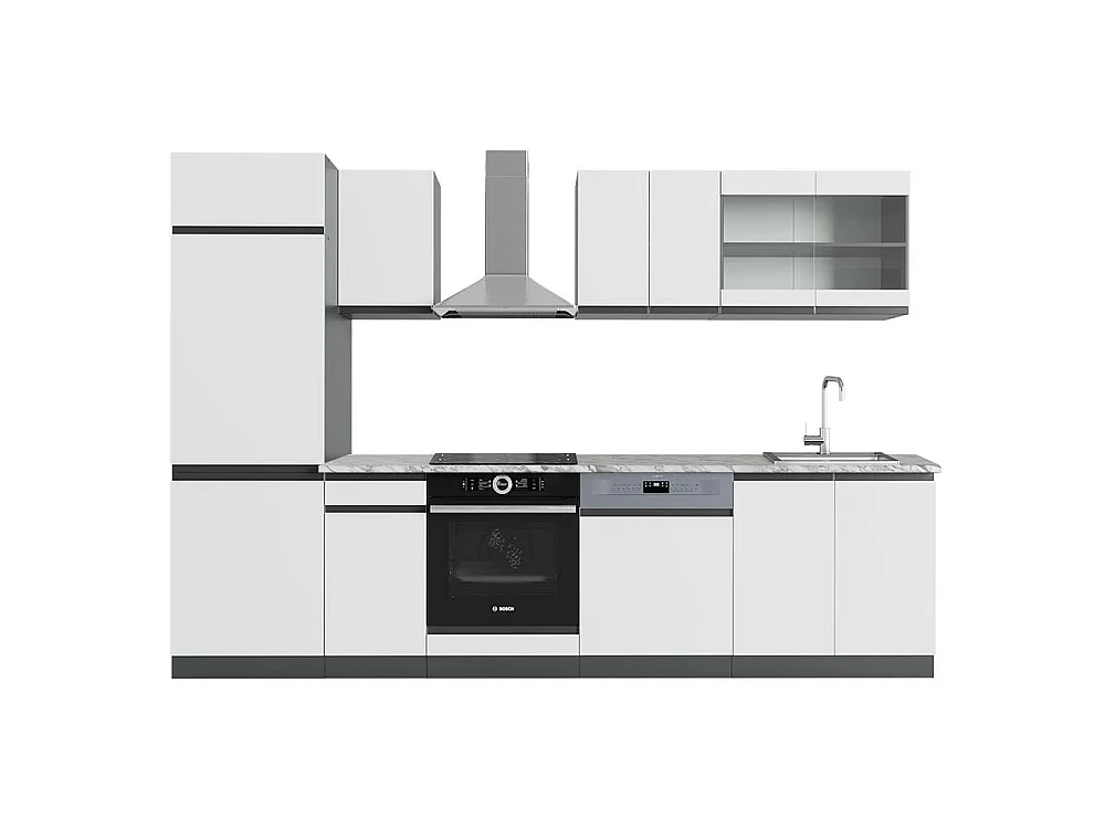 Aneks kuchenny biały/antracyt 300x60x81.6 r-line 4780293 - obrazek 1