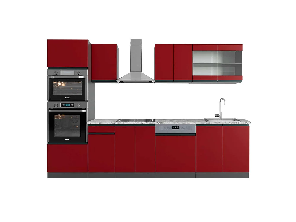 Aneks kuchenny czerwony/antracyt 300x60x81.6 r-line 4781877 - obrazek 1