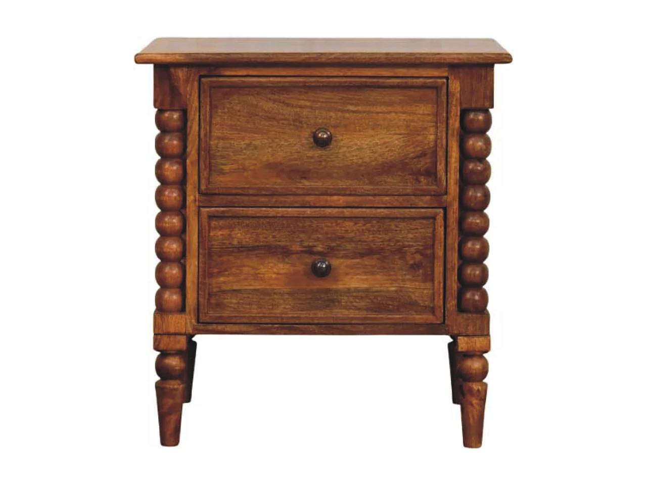 Artisan Furniture Lite drewno Szafka Nocna z Tocznymi Nóżkami w Odcieniu Bursztynowego Dębu 4794547 - obrazek 1