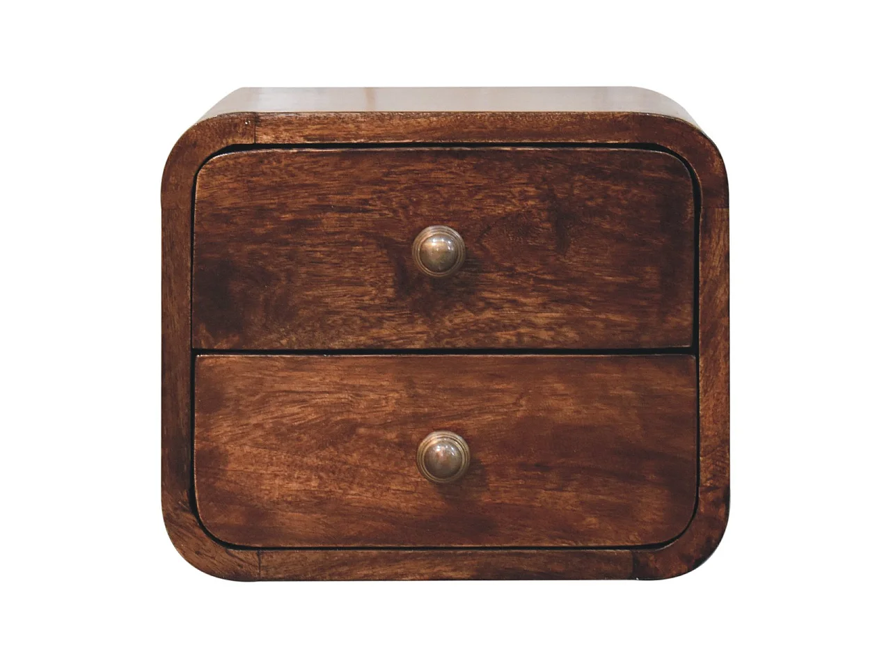 Artisan Furniture Lite drewno Mini Zaokrąglona Szafka Nocna na Ścianę w Odcieniu Kalifornijskiego Orzecha 4794545 - obrazek 1