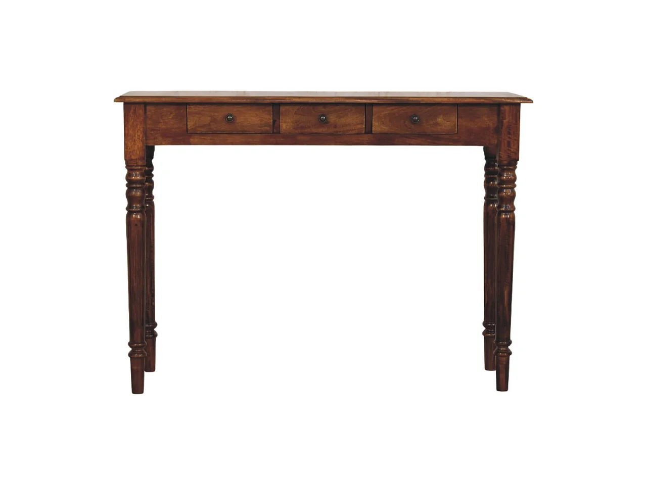 Artisan Furniture Lite drewno Konsola z 3 Szufladami i Tocznymi Nóżkami w Odcieniu Kasztanowym 4794661