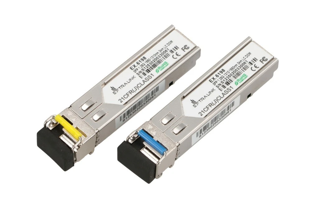Moduł SFP WDM 1,25Gbps, 1310/1550nm, single mode, 3km, LC, DOM, para Extralink SFP 1.25G - obrazek 1