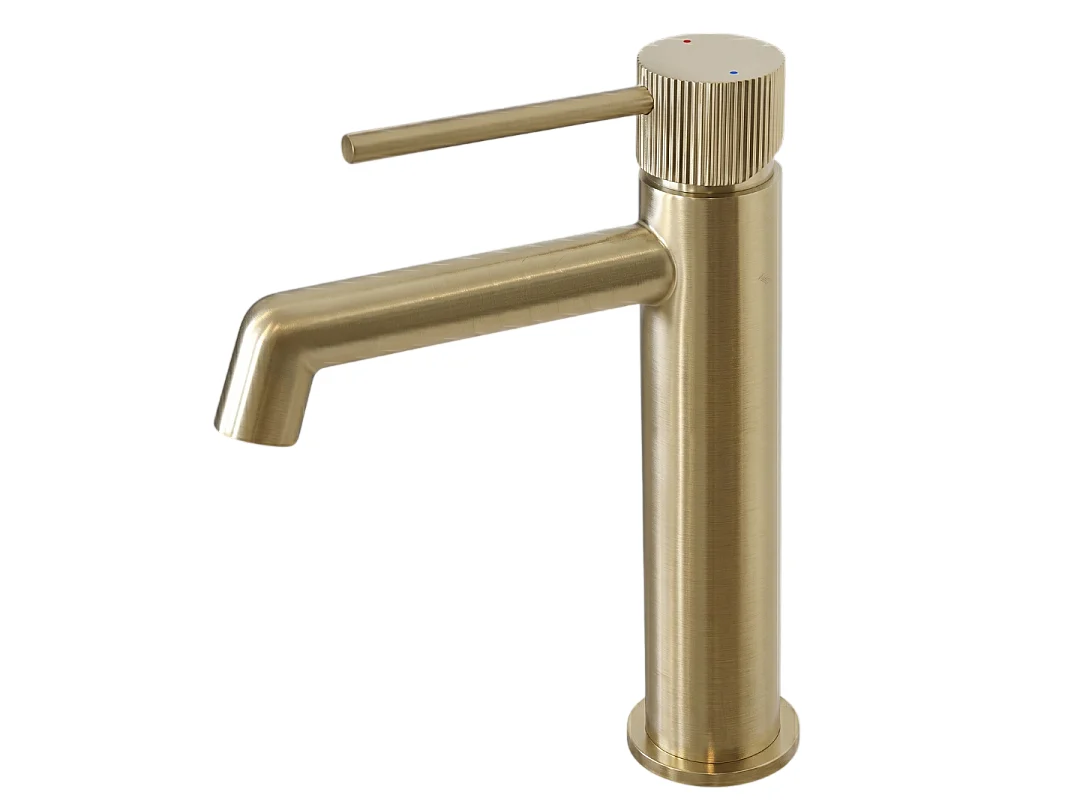 Esseline bateria umywalkowa niskie szczotkowane złoto - Essebagno 5000890 - obrazek 1