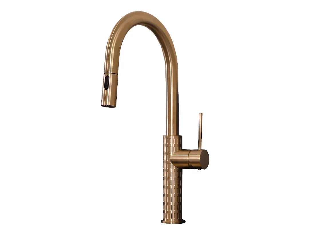 Architek Bateria zlewozmywakowa wyciągana głowica prysznicowa kolorze szczotkowanej miedzi – Essebagno 2937356