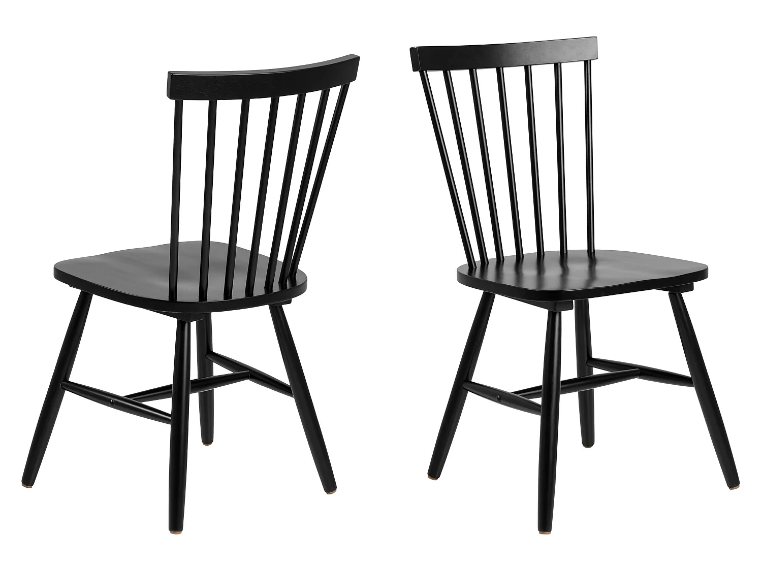 2x Krzesło Norden chair drewniane, kolor czarny 4810312