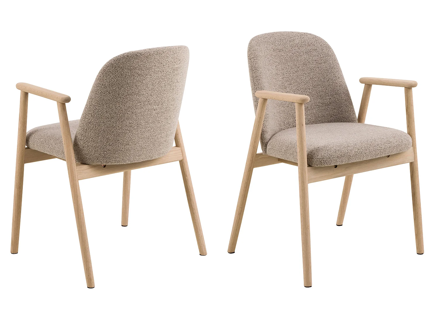 2x Krzesło Ligna wood dębowe z podłokietnikami, Beige 60 4810296