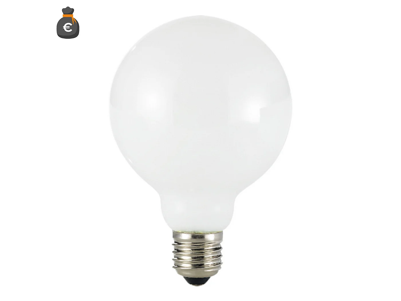 Alcapower Żarówka LED G125 Filament Białe Szkło 12W E27 1800lm 4000K Światło Naturalne 360 Stopni, Klasa Energetyczna D, Ø125x175mm 5012023 - obrazek 1