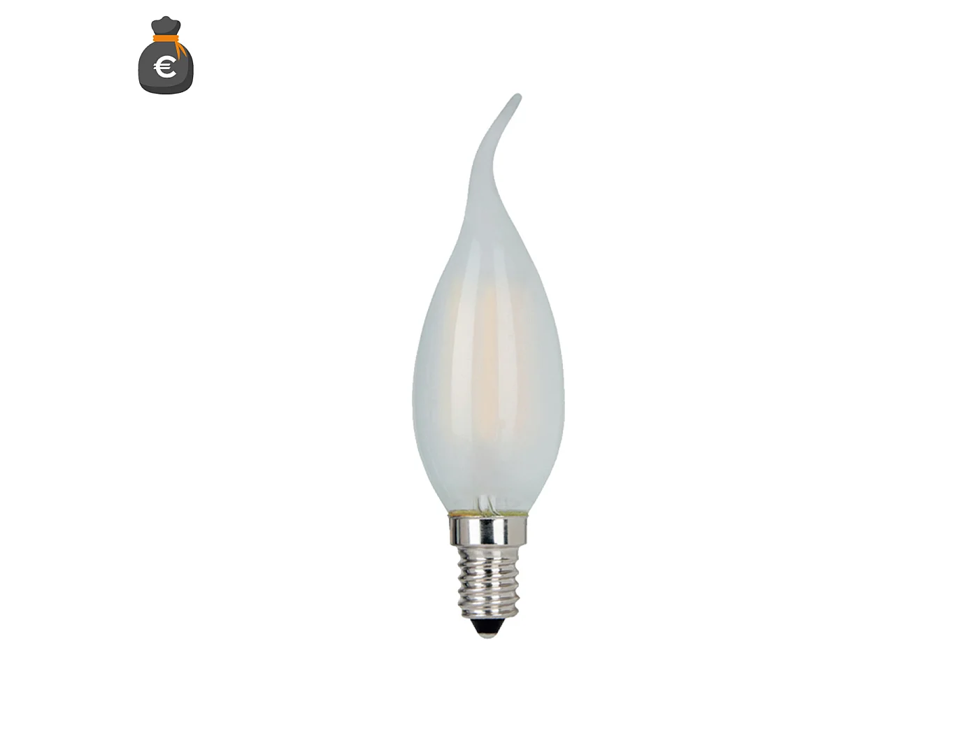 Alcapower Żarówka LED Świeca C37 Szkło Szronione E14 4W 470lm 4000K Światło Naturalne, Elegancki Design do Wydajnego Oświetlenia Wnętrz 5012087 - obrazek 1