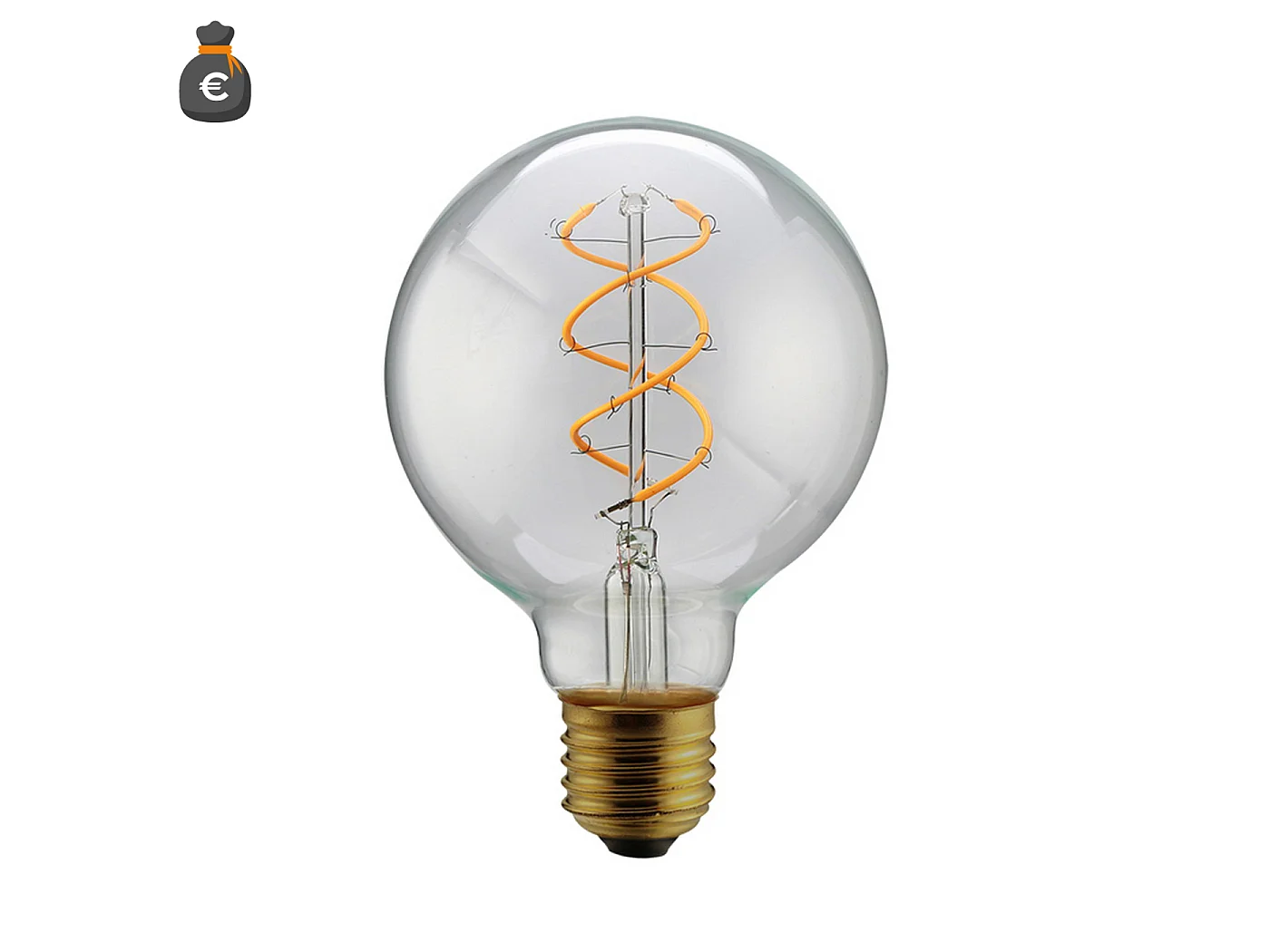 Alcapower Żarówka LED Globo G95 StyLED Spiralna 5W 380lm E27 2200K Ciepłe Światło Extra, Vintage, Klasa Energetyczna G 5012104 - obrazek 1