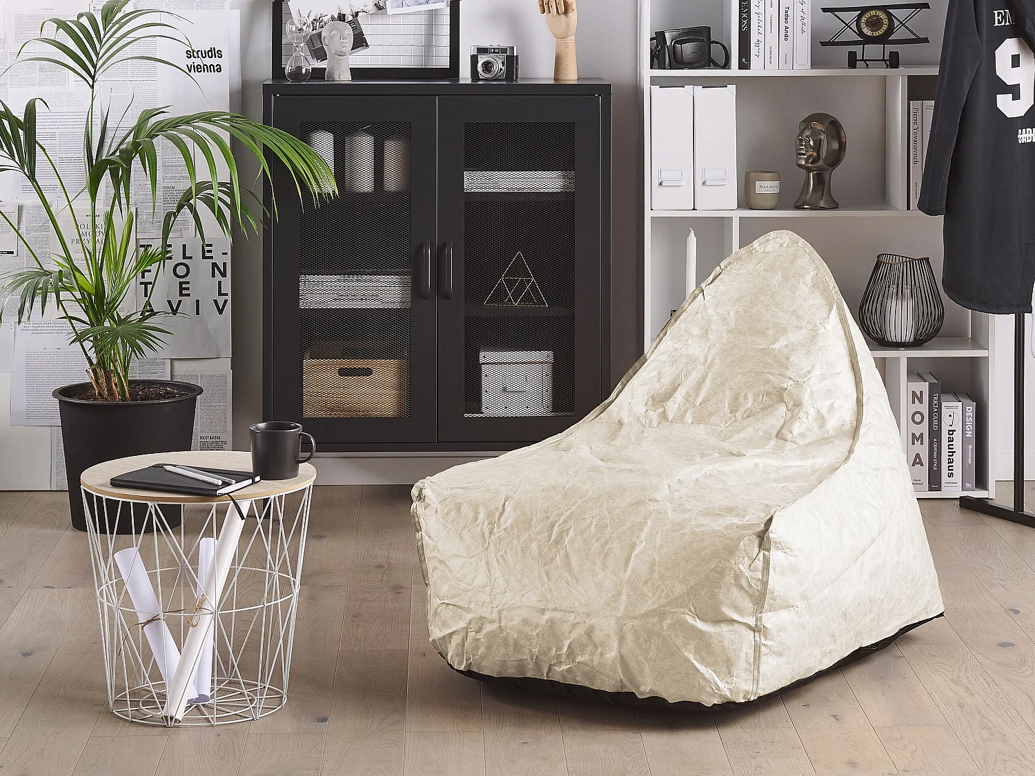 Fotel worek 200 L DROP 63 cm 75 cm Jasnobeżowy 150383 - obrazek 1