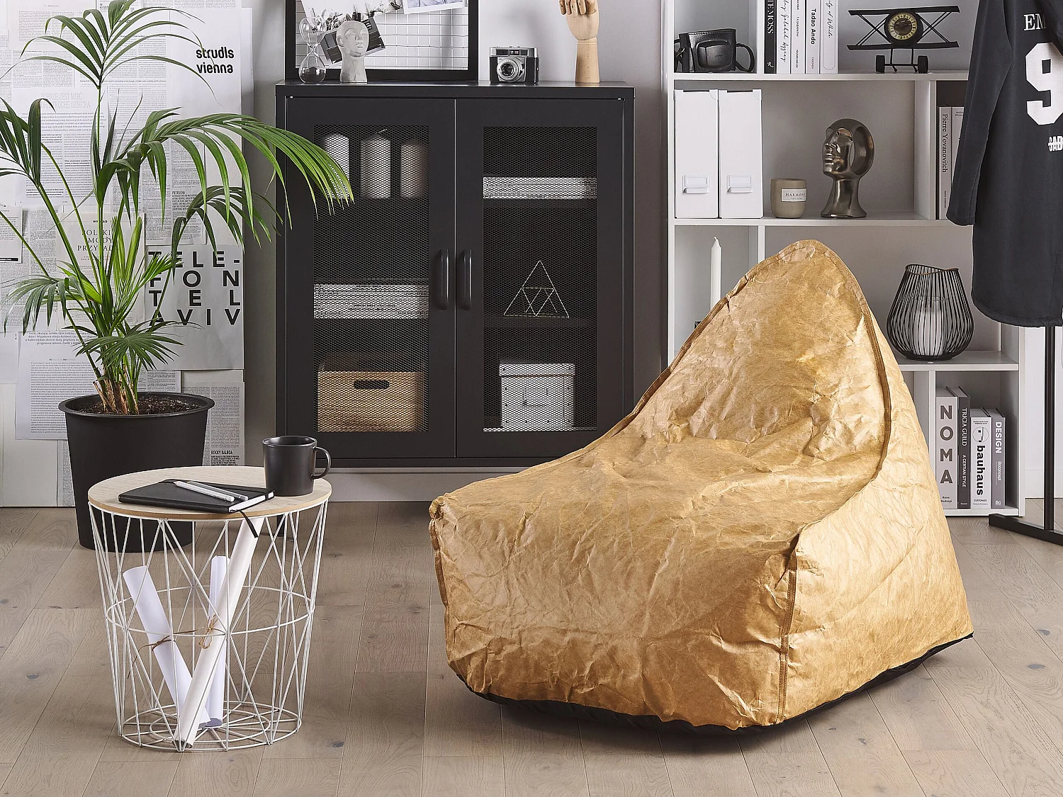 Fotel worek 200 L DROP 63 cm 75 cm Złoty brąz 150083 - obrazek 1