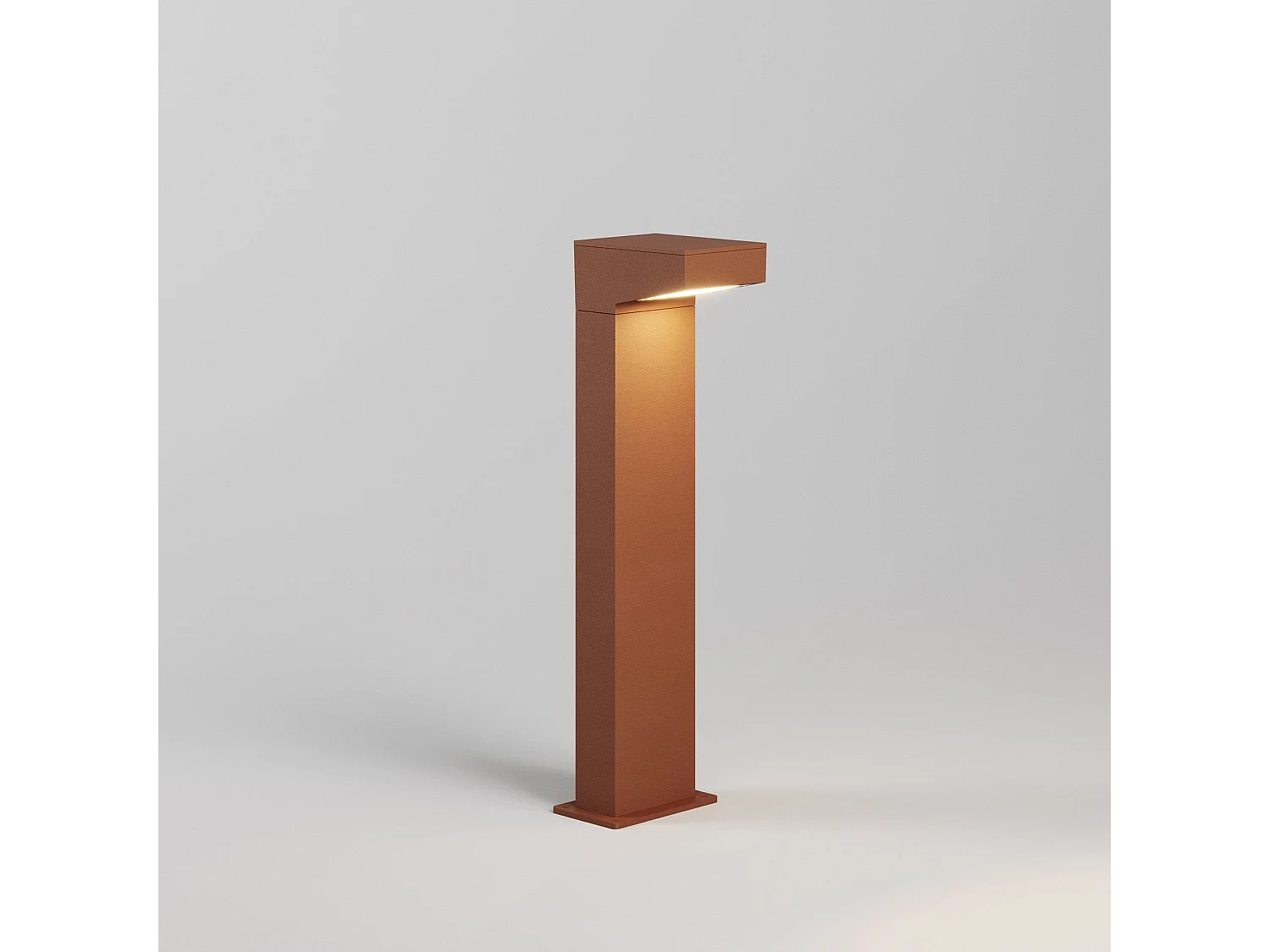 Asymetryczny słupek ogrodowy Forward 13W 3000K IP65 Corten, aluminium, 13x15x50 cm, idealny do oświetlenia ścieżek oraz zewnętrznych ogrodów 5013849
