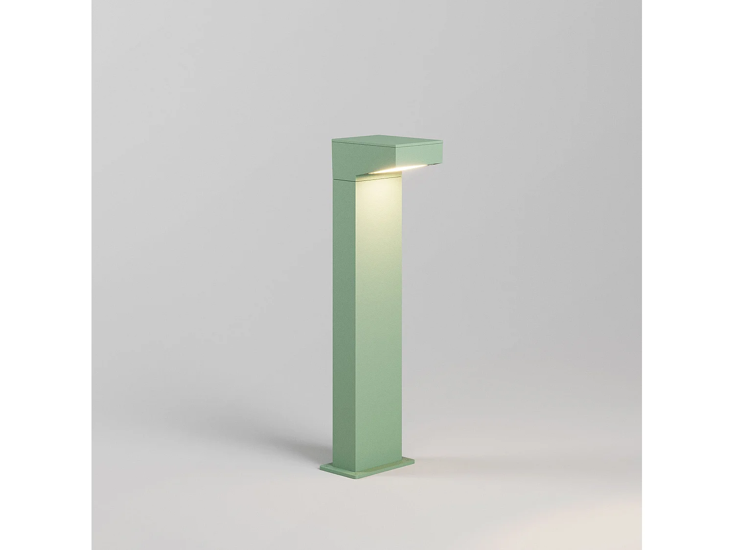 Asymetryczna lampa słupkowa LED Forward 13W 3000K, kolor szałwiowy, nowoczesny słupek ogrodowy IP65 do oświetlenia ścieżek i eleganckich ogrodów 5013848