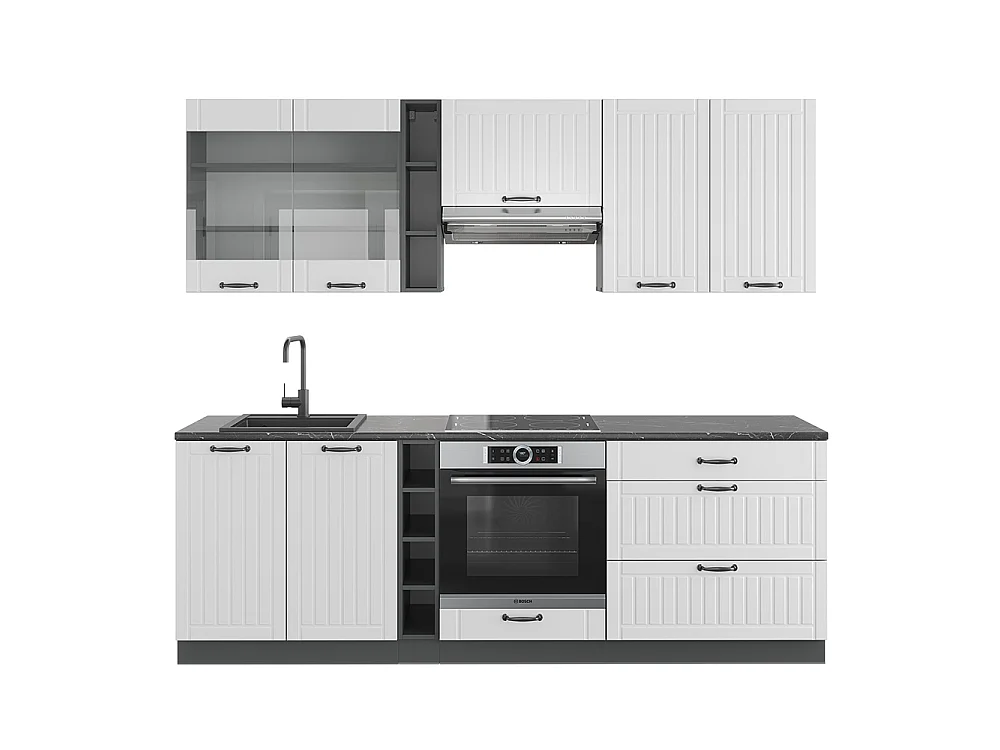 Aneks kuchenny biały dworek/antracyt 235x46x81.6 fame-line 4782055 - obrazek 1