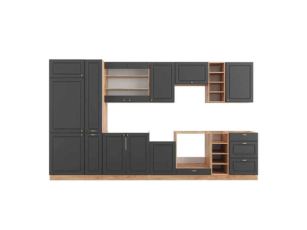 Aneks kuchenny anthracite country house/gold kraft oak 355x46x81.6 fame-line 4781645 - obrazek 1