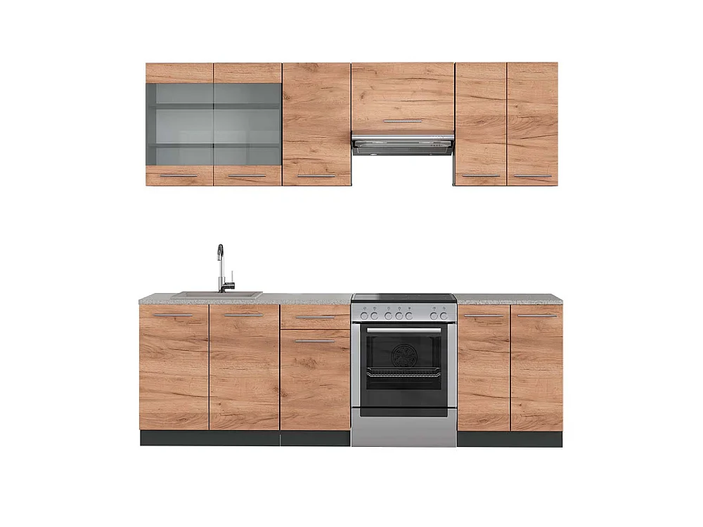 Aneks kuchenny złoty dąb power/antracyt 240x60x81.6 fame-line 4780984 - obrazek 1
