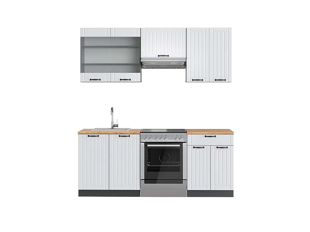Aneks kuchenny biały dworek/antracyt 200x60x81.6 fame-line 4781148 - obrazek 1