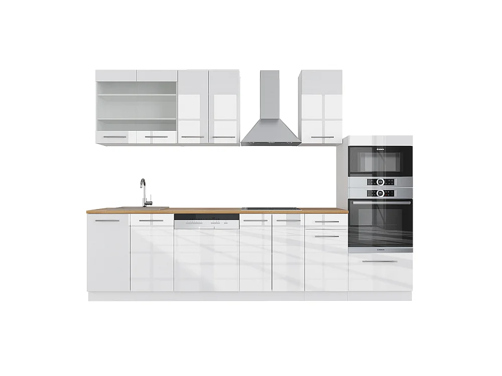 Aneks kuchenny biały wysoki połysk/biały 300x60x81.6 fame-line 4780877 - obrazek 1
