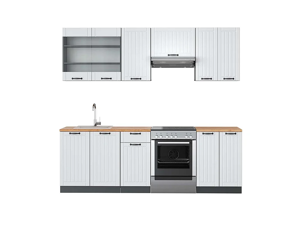 Aneks kuchenny biały dworek/antracyt 240x60x81.6 fame-line 4781478 - obrazek 1